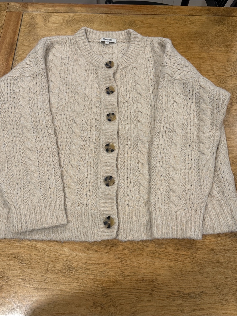 Madewell cozy cream cable-knit cardigan